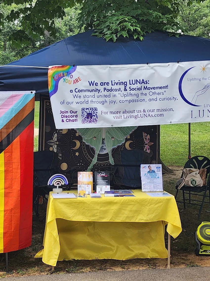 Living LUNAs booth at Pride 2023.