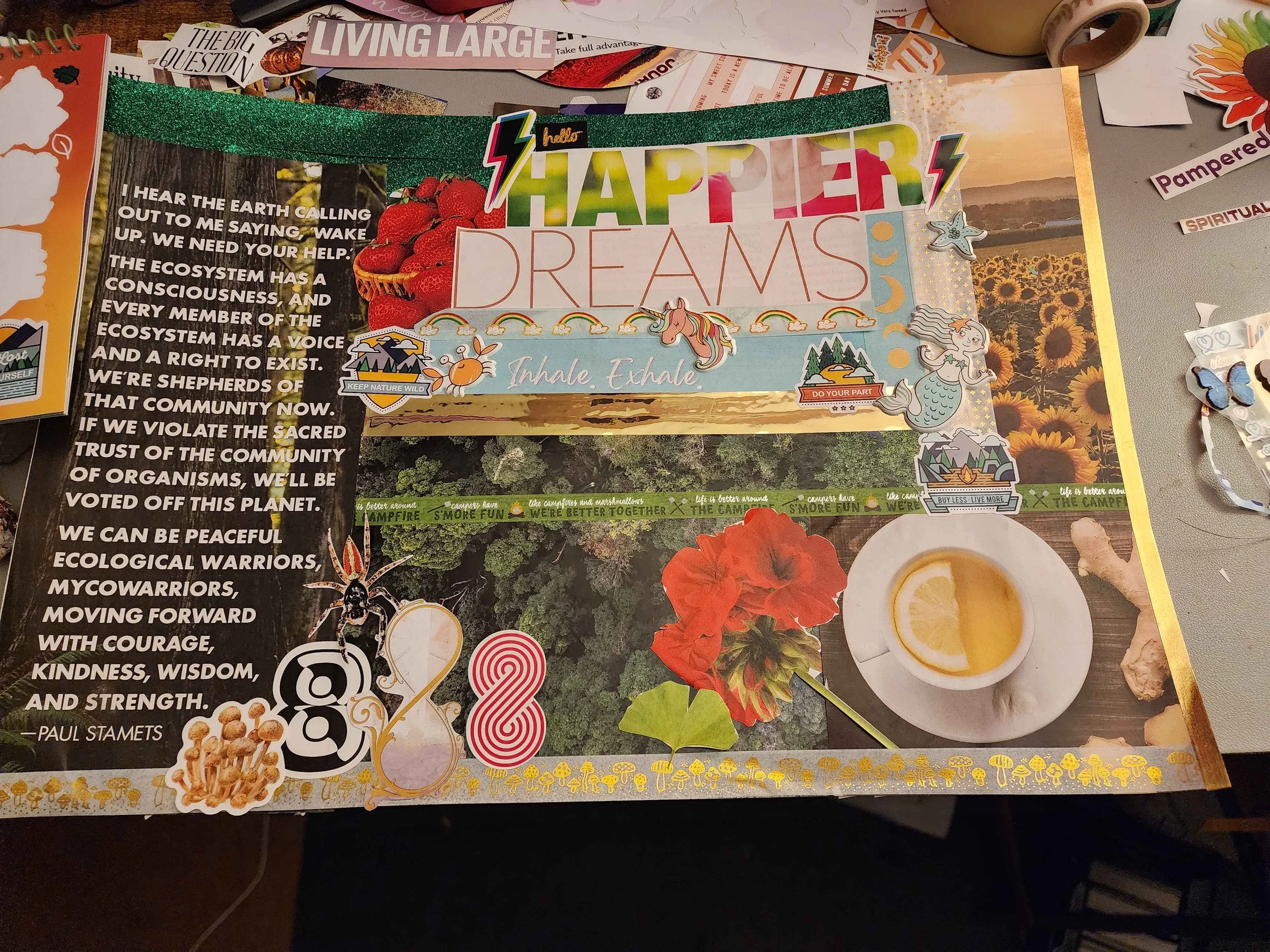  Getting there! I’ve layered up most of the background and divider elements are this point, and now it’s time to move into the last layers and finesse.  