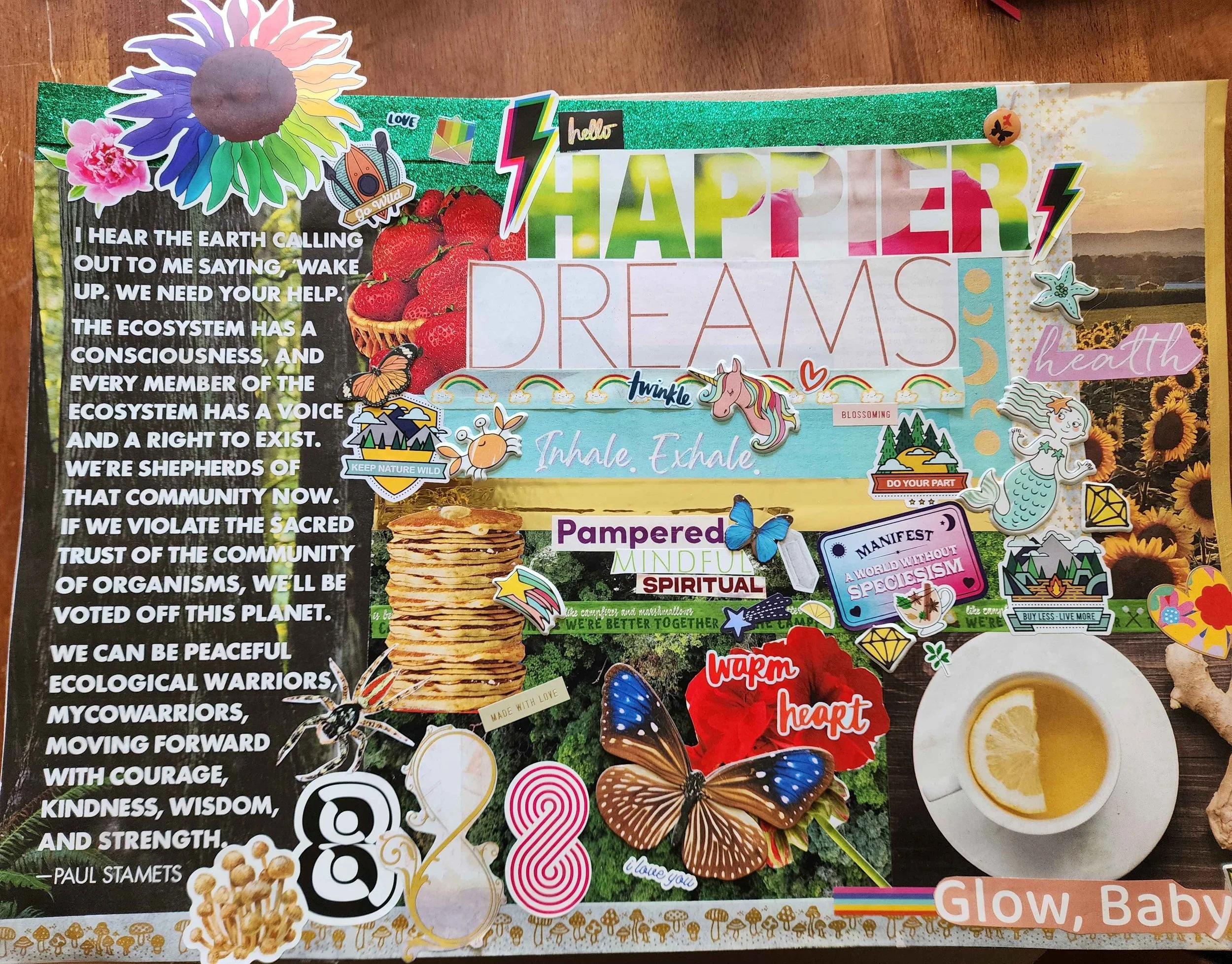  My final vision board, calling in abundance, health, vitality, joy, relaxation, community, and so much more nourishment.  